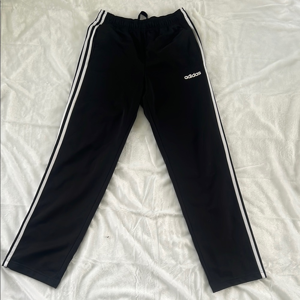 Adidas Mens Sz S Black 3 stripe athletic warm up track pants EI9761